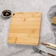 thumbnail image 5 of Tabla de Cortar de Madera Maciza - Tabla de Cortar de Bambú para Cocina con Orificio para Colgar, 18 X 18 X 1 Cm, Tabla para Frutas y Verduras, Diseño de Veta de Madera Amarilla Natural para Uso Domé, 5 of 6