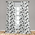 thumbnail image 5 of Ambesonne Grey Curtains, Birds and Floral Patterns, Pair of 28"x95", Grey White Black, 5 of 5