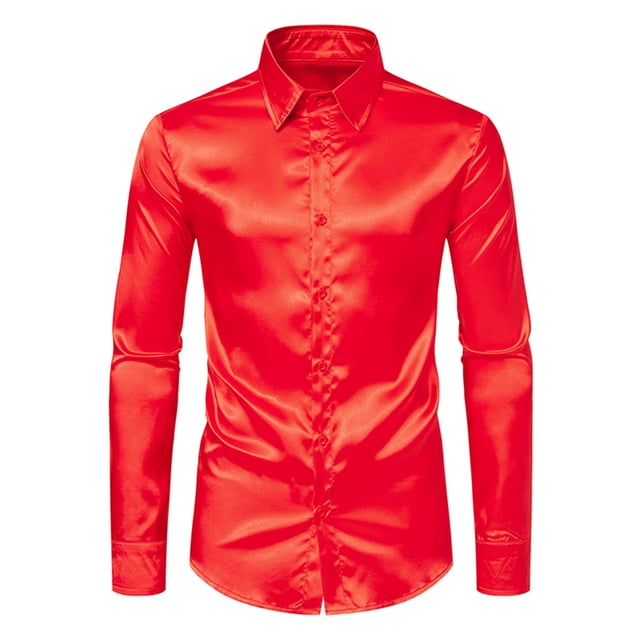Yuyuzo Men Formal Work Tops Dress Shirts Long Sleeve Button down Lapel V Neck Solid Color Business Blouse