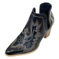 thumbnail image 1 of NECHOLOGY Botas Mujer Adulto Femenino Zapatos Botines para mujer Botas De Tamaño Con Borde De Invierno Botas De Punta Puntiaguda De Moda Botas De Tacón Grueso Para Mujer (Black, 9), 1 of 7