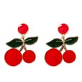 thumbnail image 1 of Pendientes de botón Sin Aleación de joyería Adorables y de Moda Cereza, 1 of 1