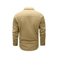 thumbnail image 4 of WTOBBY Men's Utility Shirt Long Sleeve Double Pocket Casual Cardigan Style Button Front Workwear Slim Fit Stretch Comfort Daily Wear Top,Khaki L, 4 of 4