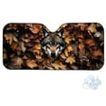thumbnail image 2 of Xoenoiee Wolf Hunting Camo Pattern Automotive Front Windshield Sun Shade Foldable Windshield Keeps Your Vehicle Cool, Universal Auto Windshield Shade Fit for Cars Truck SUVs, 2 of 7