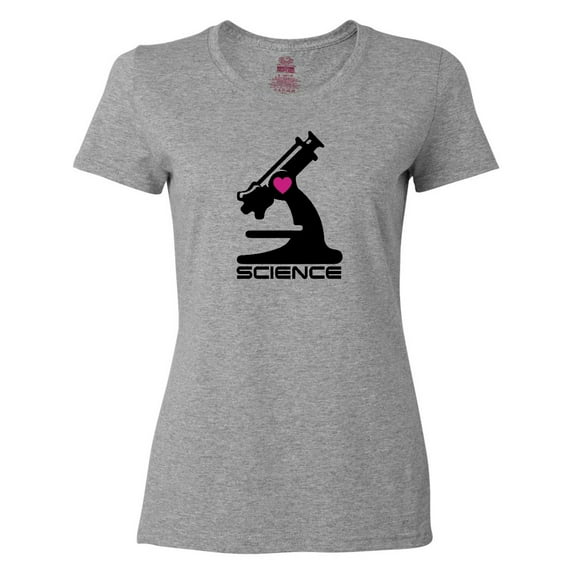 Inktastic Love Science microscope and heart Women's T-Shirt