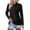 01-Black, variant on Women's Solid Color Polo Collar Long Sleeve Casual Button-Up Shirt - Army Green - XXL