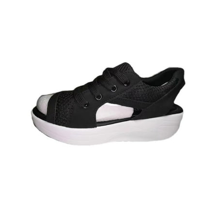 

Bellella Women Sport Sandal Mesh Platform Sandals Cutout Casual Shoe Breathable Wedge Shoes Walking Running Platforms Black 8