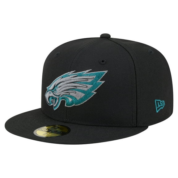 Men's New Era Black Philadelphia Eagles Color Pop 59FIFTY Fitted Hat