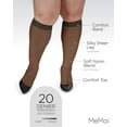 thumbnail image 3 of MeMoi Women's 2 Pair Pack Silky Sheer Curvy Knee Highs - Womens - Female, 3X/4X, Off Black, 3 of 12