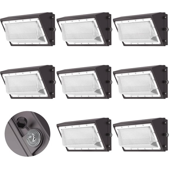 8 Pack 160W LED Wall Pack Light with Dusk to Dawn Photocell, 25,600LM 6000K Wall Pack LED Exterior Light, IP65 Outside Lighting