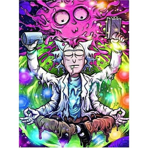 DIY 5D Diamond Painting Kits for Adults Rhinestone Embroidery Pictures Canvas Arts Crafts Home Wall Decor-12x16in(Rick and Morty)