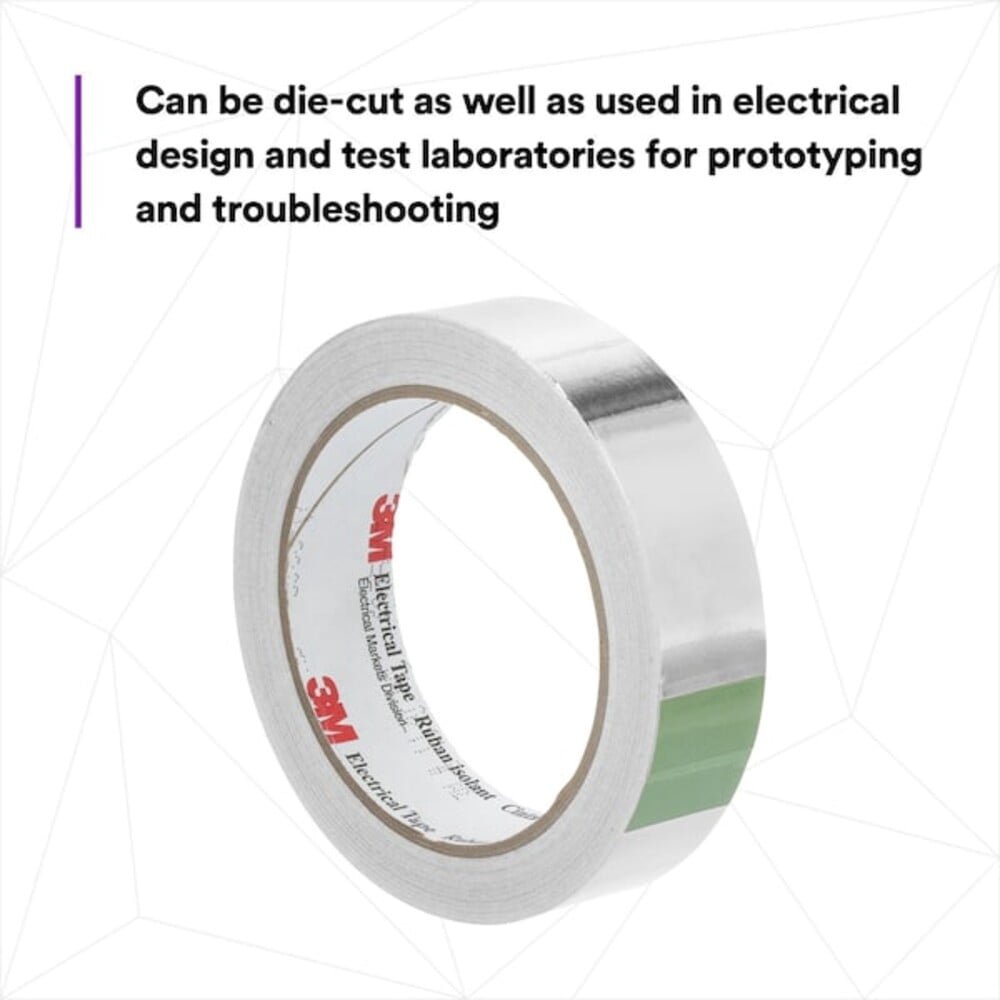 3m Conductive Electrical Tape, Slvr, 18 yd L, PK5 1170-2"X18YD