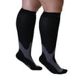 Mojo Compression Wide Calf Knee High Socks for Varicose Veins, Travel