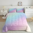 thumbnail image 2 of jejeloiu Horoscope Theme Bedding Comforter Set,Constellation Print Twin Comforter Sets,Blue Pink Purple Ombre Bedding Set For Kids,Luxury Bedroom Decor Reversible,2 Pieces, 2 of 8