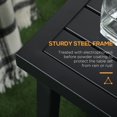 thumbnail image 4 of Table d'Appoint Extérieur Noir avec Trou pour Parasol, Table d'Extrémité de Patio en Acier Résistant aux Intempéries pour Jardin, Balcon et Zone de Piscine, Petite Table Basse 20,1 Pouces x 20,1 Pouces x 20,1 Pouces avec Pieds Ajustables, 4 of 7