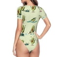 thumbnail image 4 of Balery Women'Savocado For Exercise Crew Neck Round Neck Short Sleeves Slim Fit Casual Basic Extender Bodysuit Daily Jumpsuit T Shirts-Xx-Large, 4 of 9