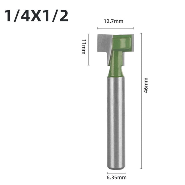 Bgsha 6.35mm Shank T-Slot Cutter Router Bit Set T Slotting Milling Cutter Woodworking