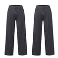 thumbnail image 4 of Comdrip Womens Wide Leg Sweatpants 2Pc Women's Wide Leg Pants Women Summer Solid Color Pants High Waist Trousers Wide Leg Sweatpants Women Dark Gray 2XL, 4 of 4