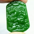 thumbnail image 3 of HOOUN Natural Jade Jasper Stone Amulet Statue Green Pendant Necklace Chinese Zodiac-Horse, 3 of 6