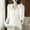 01 White, variant on YueHuiYing Womens Fall Fashion Womens Long Sleeve Shirts Patchwork Button Up V Neck Sweatshirt Casual Pullover Tops