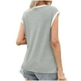 thumbnail image 4 of ATOYSOY Women's Loose Tank Tops Beach Sleeveless Trendy Tees V Neck Casual Workout Versatile Summer Camisole Girls Retro Solid Color Block Gray XL, 4 of 7