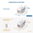 thumbnail image 2 of Keystone Jack Cable Matters Cat6, paquete de 10 unidades, con certificación UL, color blanco, 2 of 7