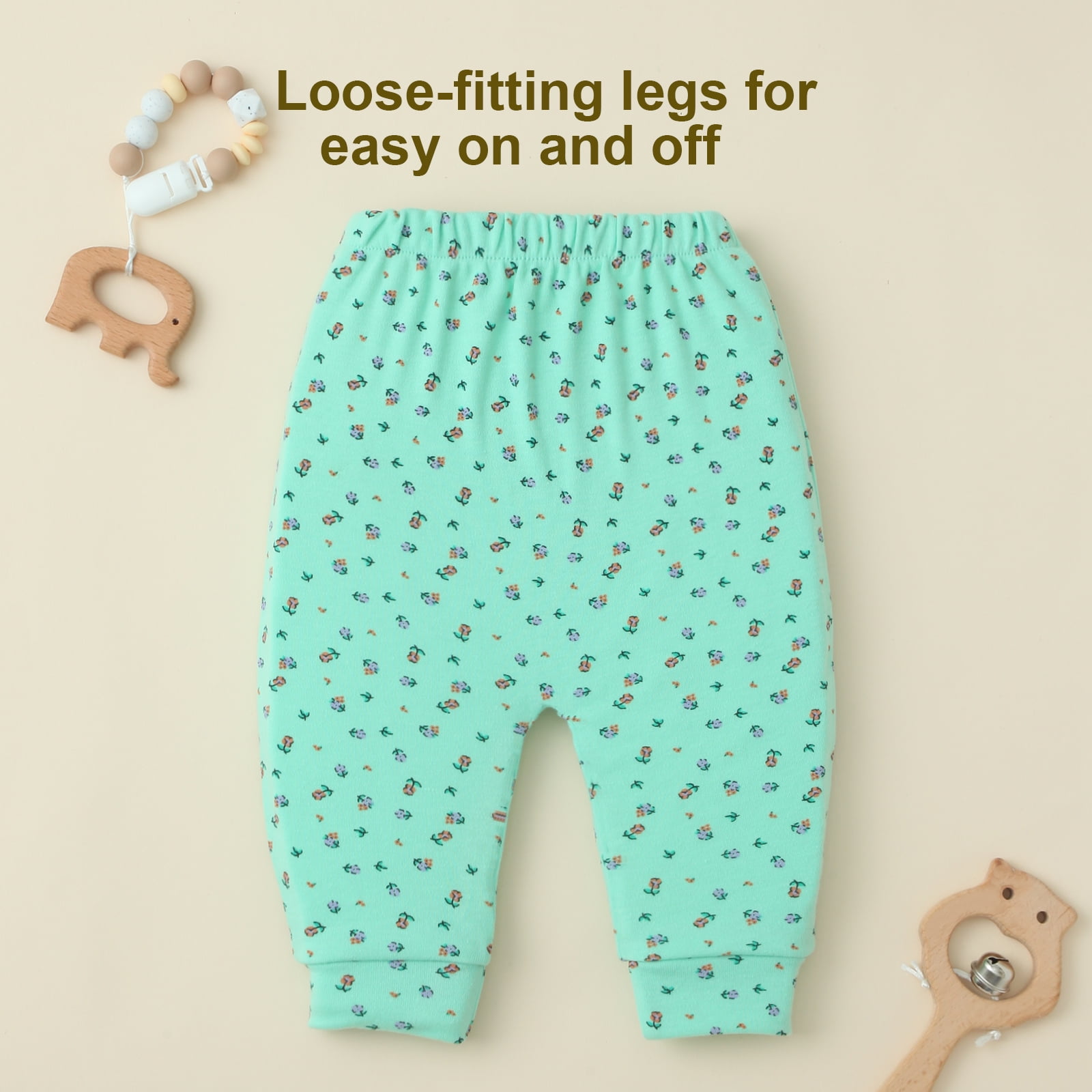Soft and Comfy 100% Pure polyester Baby Pants for Baby Boys and Girls with Ample Diaper Room 0-12 Months