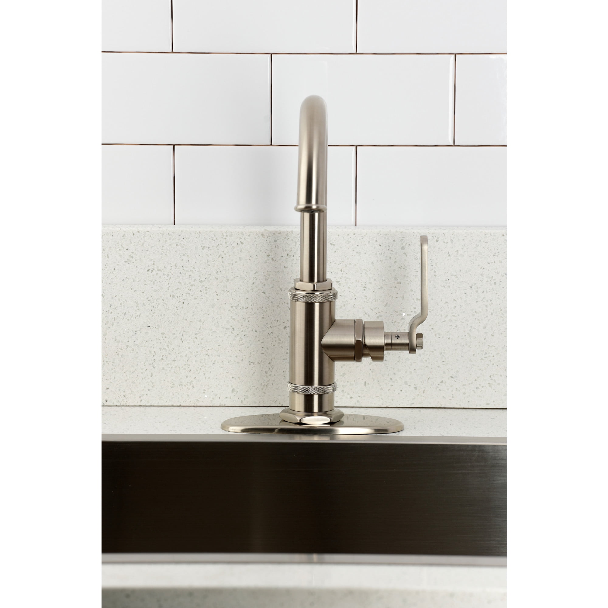 Kingston Brass KSD8508KL Whitaker Single-Handle Bar Faucet, Brushed Nickel
