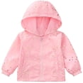 thumbnail image 3 of Curuila Kids Infant Girls Coat With Zipper Long Sleeve Graphic Print Hooded Jacket For Girls Lightweight Fashionable Outerwear Size 2-3 Years, 3 of 8