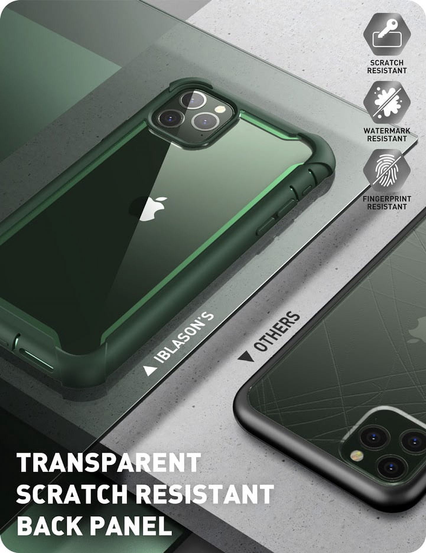 i-Blason Ares Case for iPhone 11 Pro Max 6.5 inch 2019 Release, Dual Layer Rugged Clear Bumper Case with Built-in Screen Protector (Green)