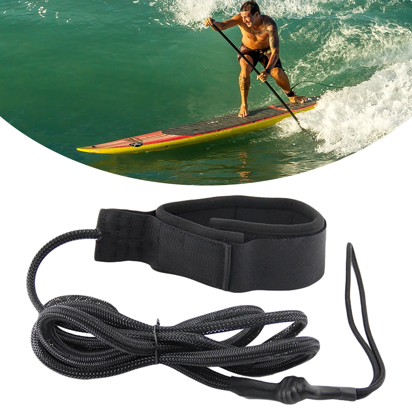 Waterproof Leash Leg Rope Surfing Accessories Surfboard Plug Universal Black 