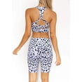 thumbnail image 2 of Womens Yoga Outfits 2 Piece Set Workout Athletic Leopard Print Shorts Leggings and Sports Bra Set Gym Clothes, 2 of 4