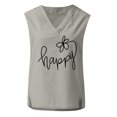 thumbnail image 4 of WEAIXIMIUNG Custom T Shirts Front and Back Womens Summer Loose Sleeveless V Neck Linen Solid Color Shirt Tank Top, 4 of 4
