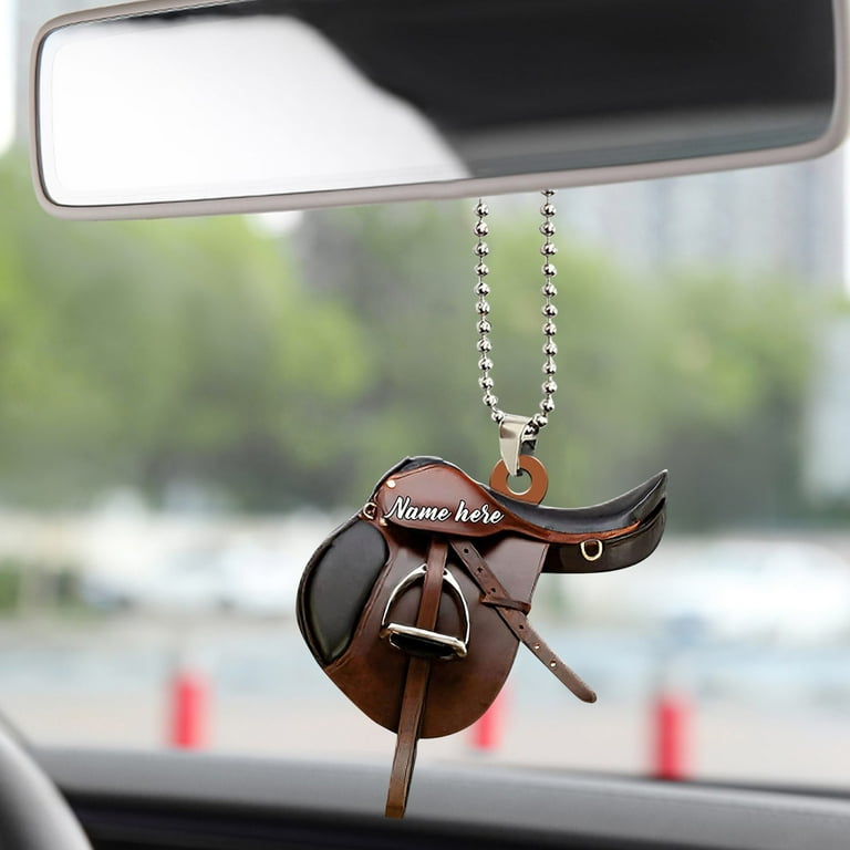 LIJCC Western Cowboy Car Rearview Mirror Decoration Keychain Pendant Unique Saddle Cowboy Ornament Acrylic Cowboy Gifts Cowboy Boots Hat Car Rear View Ornaments Custom Christmas Ornament Custom Walmar...