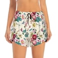 thumbnail image 2 of Balery Bird Butterfly Rose Pantalones cortos deportivos para mujer con forro y dos bolsillos, elásticos, para entrenamiento, gimnasio, yoga-X-Large, 2 of 7