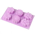thumbnail image 1 of PENGXIANG Silicone Soap Molds  6 Cavities Different Flower Shapes Rose Flower Silicone Mold  Perfect Making For Soap, 1 of 7