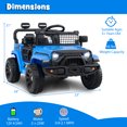 thumbnail image 3 of Gymax Kids Ride on Car Truck 12V Battery Powered Electric Vehicle w/ Foldable Mirrors Navy, 3 of 10