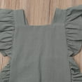 thumbnail image 3 of Qiylii Toddler Baby Girl Sleeveless Jumpsuit Ruffle Solid Color One-Pieces Romper Summer Clothes Outfit,0-24M, 3 of 5