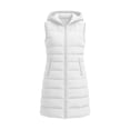 thumbnail image 4 of Yutgune Women's Long Hooded Puffer Vest Zip Up Sleeveless Quilted Jacket with Zipper Pockets, 4 of 8