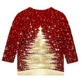thumbnail image 4 of Mgmyaa Girls Casual 3/4 Sleeve Christmas Print Top, Kids Crew Neck Long Sleeve T-Shirt Size 3-12 Years, 4 of 5