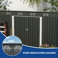 thumbnail image 4 of Uforic Oversized Steel Storage Shed with Ventilation, Lockable Doors, and Sloped Roof for Outdoor, Dark Gray, 4 of 8