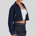 thumbnail image 4 of Aloohaidyvio Denim Jackets for Women 2024 Spring Summer Women's Basic Button Down Jean Jacket Long Sleeve Stretchy Jean Trucker Denim Jacket, 4 of 6