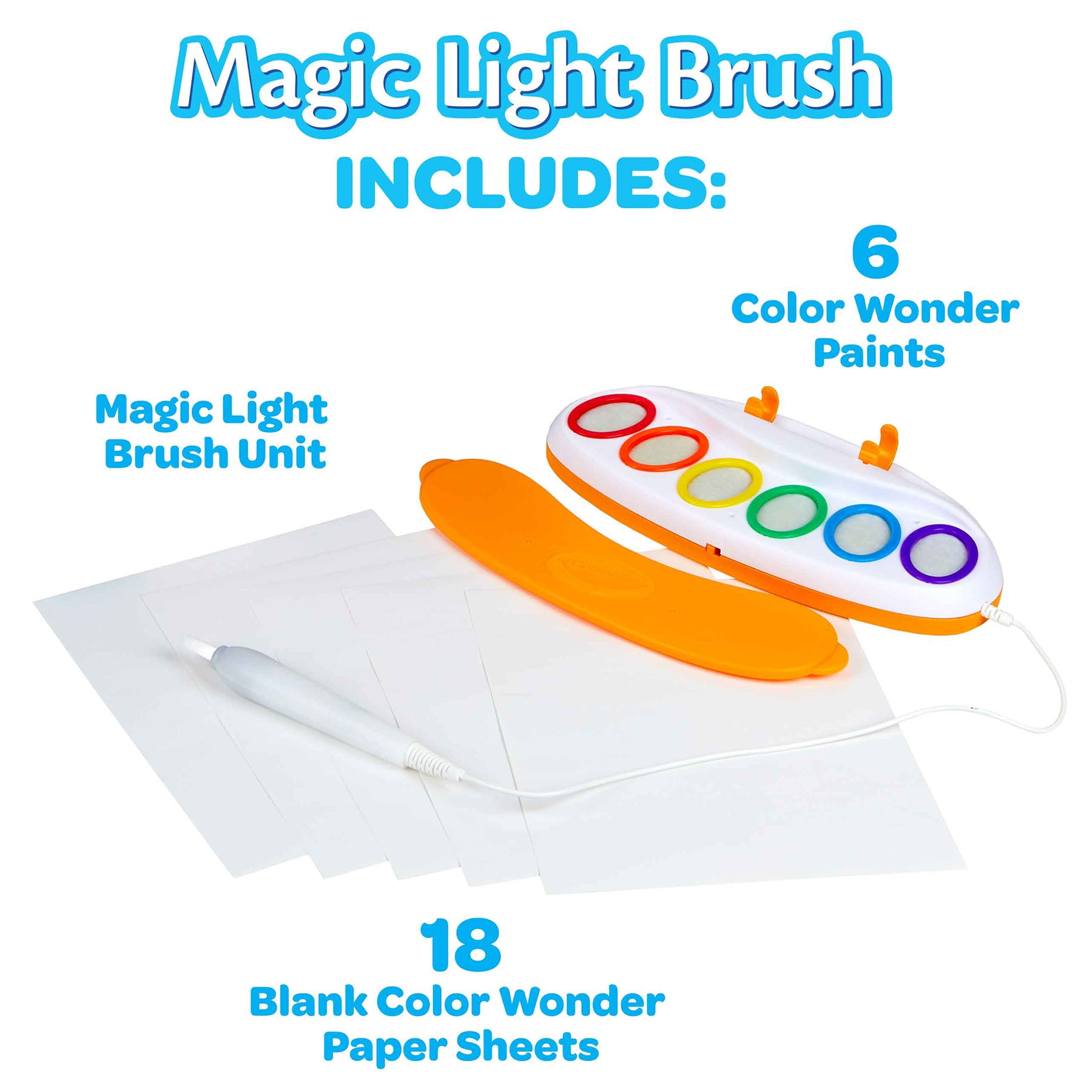 Crayola Color Wonder Magic Light Brush & Washable Paint Art Set for Kids, Gift, Age 3+ Unisex Child (图5)