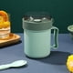 thumbnail image 4 of Taza para sopa apta para microondas con tapa y cuchara medidora. Recipiente portátil para desayuno, ideal para avena, leche, sopa o gachas., 4 of 7