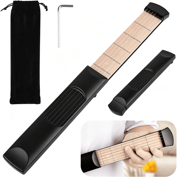 SEPTRIO 6-Fret Guitar Chord Trainer,Pocket Guitar Practice Neck,Portable Guitar Practice Tool,Guitar Chord Trainer for Beginners,6-String Guitar Fingerboard for Home,Travel