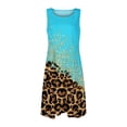 thumbnail image 5 of SMihono Robe Maxi Bohème d'Été pour Femmes Grande Taille Décontractée Imprimée Col Rond Manches Courtes Ample Longueur Genou Robe de Plage, 5 of 5