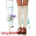 thumbnail image 4 of Leg Warmers Women's Fashion Knitted  Long Boot Socks, 4 Pairs Knee High Cable Knit Thermal Winter Sleeve for Lady(Black,White,Brown,Gray), 4 of 8