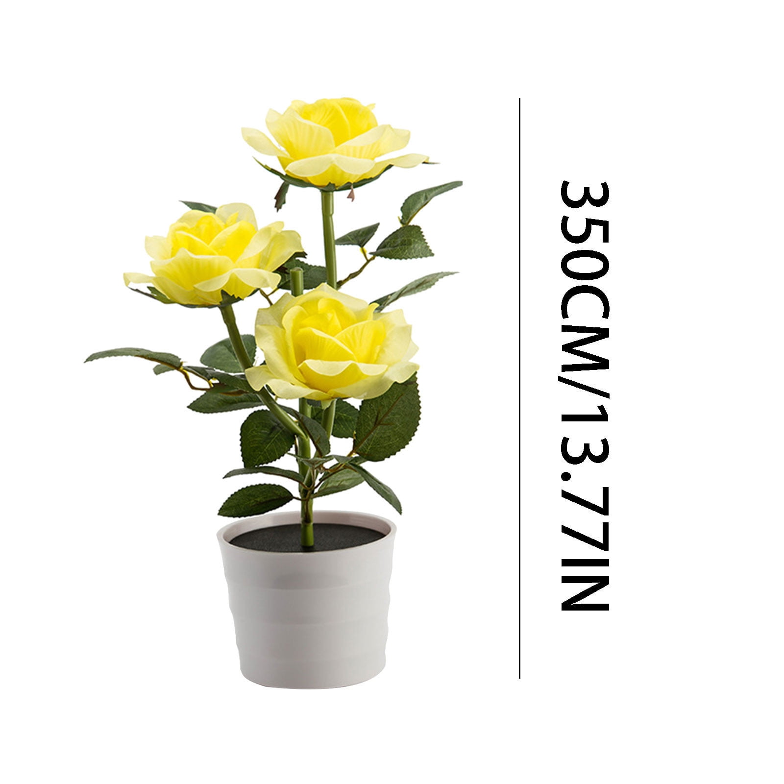 InsCrazy Desk Lamp, 3 Led Rose Lantern Solar 3 Heads Rose LED Potted Table Lamp Night Light for home office