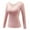 b-Pink, variant on Wovix Women's Long Sleeve Thermal Base Layer Shirts Scoop Neck Lightweight Base Layer Tops Built in Bra Warm Fleece Lining Basic Slim For Cold Weather