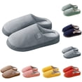 thumbnail image 4 of AUDeals Unisex Cotton Slippers Soft Plush Non Slip Home Indoor House Slippers Warm Cozy Winter Shoes (Grey, 10), 4 of 4