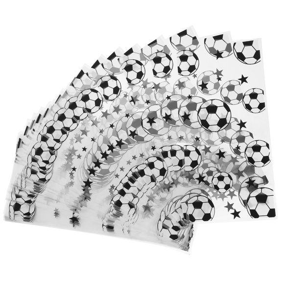 PBPBOX Transparent OPP Soccer Goodie Bags with Twist Ties for Gift Ideal for Treats and Candies Small Size